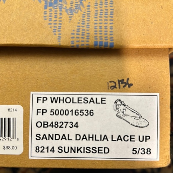 FREE PEOPLE Dahlia Metallic Lace Up Wrap Sandals - Picture 6 of 8